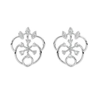 Dellav Round Diamond Stud Earrings